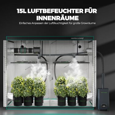 Увлажнитель воздуха MARS HYDRO Plant Humidifier 6L с таймером, регулировкой влажности и бесшумной работой для теплиц, гроубоксов и комнатных растений