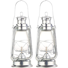 Гасовий ліхтар Lunartec набір з 2 гасових ліхтарів зі скляними колбами, оцинкований, 30 см (штормовий ліхтар)