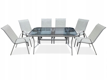 Комплект садових металевих меблів Focus Garden обідній, бежевий, 7 предметів