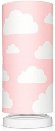 Приліжкова лампа дитяча, мила хмара, прикраса дитячої кімнати, настільна лампа рожева/біла, візерунок хмари, унікальна лампа для читання дитяче ліжко (60 символів)
