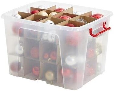 Ящик для зберігання Strata Bauble Box з 36 перегородками, 40 літрів, 50 x 39,5 x 32 см, прозорий