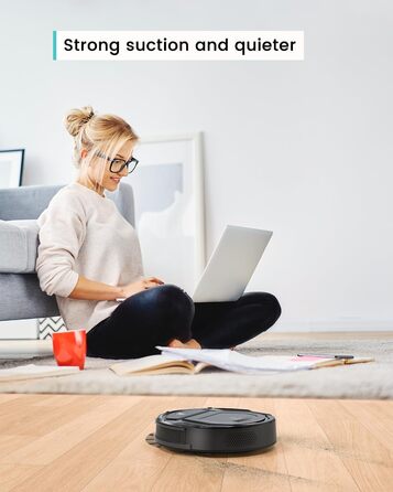 Робот-пилосос LEFANT M210P: потужність 2200 Па, тиха робота 55 дБ, Wi-Fi, Bluetooth, Alexa, керування через додаток, час роботи 120 хвилин, для шерсті тварин та твердих поверхонь