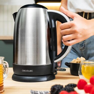 Електричний чайник Cecotec Thermosense 200 Steel 1.7L, 2200W, нержавіюча сталь, 360° повертання, Cool-Touch, LED, подвійний захист
