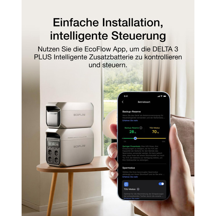 Портативна електростанція EcoFlow DELTA 3 Plus+EB: 1024 Wh, LiFePO4, 1800W (3600W пік), сонячний генератор для резервного живлення та кемпінгу