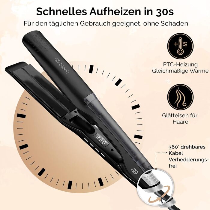 Випрямляч для волосся 2-в-1 Golden Goods з керамічним покриттям та титановими пластинами 42мм, LCD-дисплей, швидкий нагрів 25с, 10 температурних режимів 100-230°C