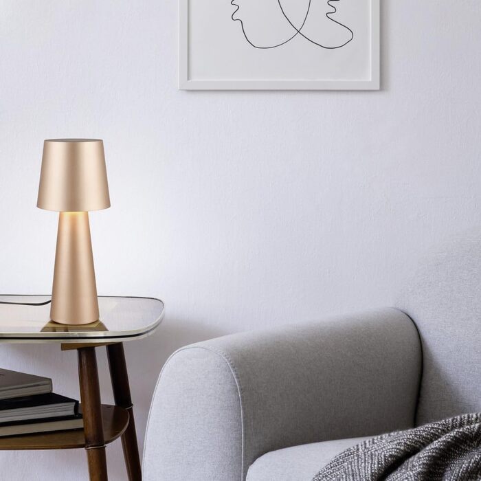 Торшер Hailey зі шнуровим вимикачем, IP20 для дому, без лампи, висота 40 см, діаметр 16 см (лампа настільна, кавова)