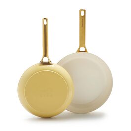 Набір сковорідок GreenPan Hartelox з антипригарним покриттям Ceramic, 25.4 см та 30.5 см, золотий ручка, без PFAS, придатні для миття в посудомийній машині, для духовки, колір Sunrise Yellow