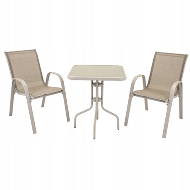 Комплект садових меблів Jumi з техноротанга, бежевий, 3 предмети
