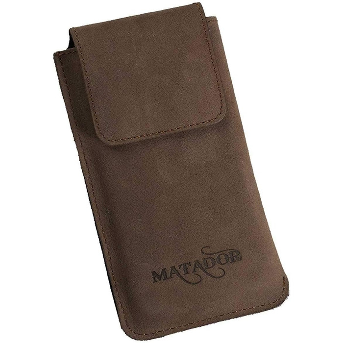 Поясний чохол MATADOR сумісний з сумкою для iPhone 5 / 5S / 5C / SE зі шкіряним чохлом з магнітною застібкою та петлею для ременя в коричневому кольорі табакко