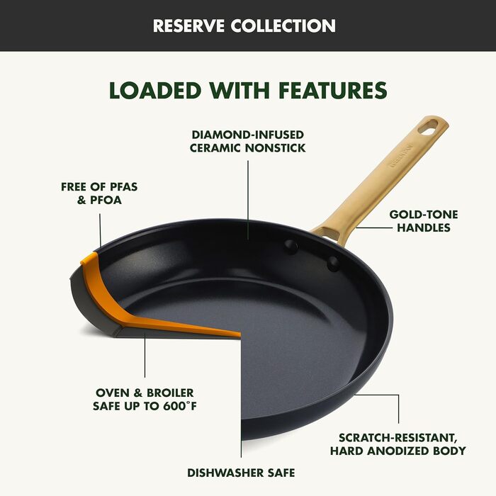 Wok GreenPan Reserve 28 см з антипригарним покриттям Ceramic, чорний, з нержавіючою сталі, без PFAS, для плити та духовки