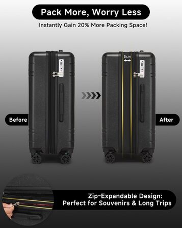 Набір валіз Sea Choice: 3 валізи з жорстким корпусом, розширювані, з TSA замком (20, 24, 28 дюймів)