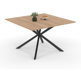 Обідній стіл Alix, квадратний, на металевих ніжках, 120 см, для 8 осіб