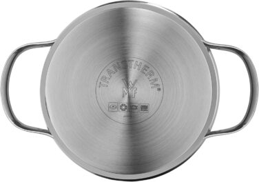 Набір каструль WMF Aparto з нержавіючої сталі Cromargan з кришкою з термостійкого скла, індукційне дно, не має покриття, придатний для миття в посудомийній машині (16 см)