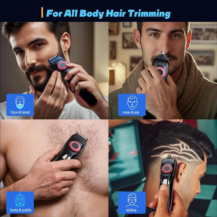 Електричний тример і бритва All-in-1, 5 лез, червоний, 40 Precision Beard Trimmer & Foil Shaver