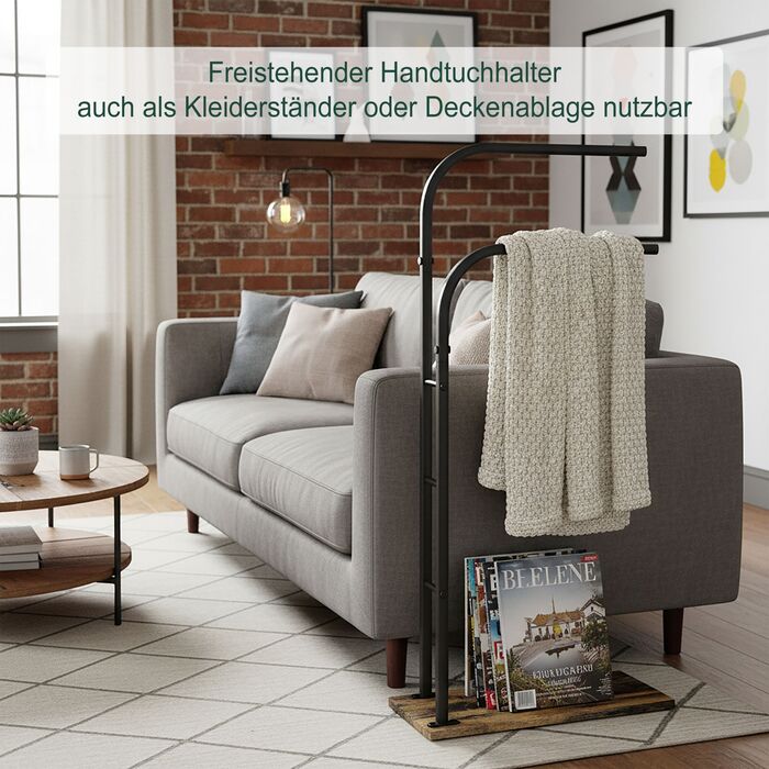 Підставка для рушників індустріального стилю з полицею Relaxdays