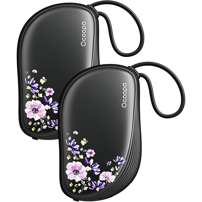 Електричні грілки для рук Ocoopa 2 шт. з дизайном гребінця, багаторазові, 4000mAh, ультратонкі (1.5 см), підходять для рукавичок та кишень, подарунок на Різдво, для жінок, зимові аксесуари, UT5 Sway Wiesengeflüster (Ocoopa x Artist Edition) (Nachtgarten (