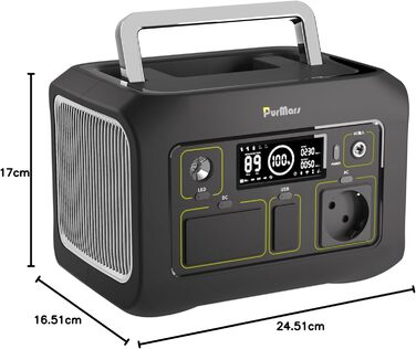 Портативна електростанція 300W (макс. 500W), 288Wh (90000mAh) з чистою синусоїдою 230V, LiFePO4 акумулятор, для кемпінгу, подорожей та надзвичайних ситуацій. P300E