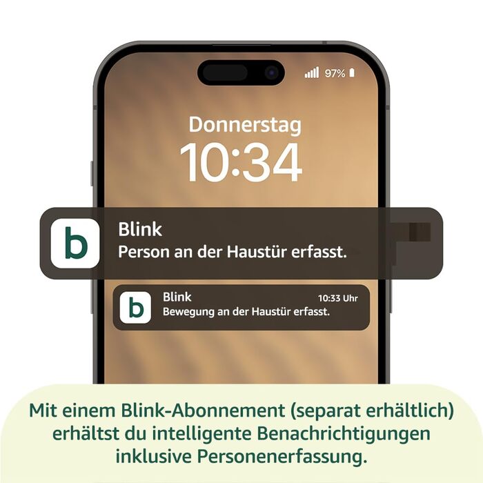 Відеодзвінок Blink (Система) | Запис від голови до ніг у HD, 2 роки роботи від батареї, просте встановлення, IP-65 | Працює з Alexa | Sync-базовий модуль входить до комплекту (Чорний) Чорний дверний дзвінок + Sync-базовий модуль Без підписки