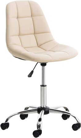 Офісний стілець Emil від CLP: регульована висота, поворотний, з штучною шкірою, колір білий (кремовий)