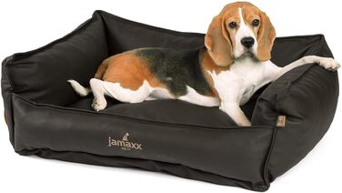 Шкіряний диван JAMAXX Premium з ортопедичним наповнювачем Memory Visco, високі бокові краї, лежанка для собак зі шкіряним чохлом, на блискавці, лежанка для собак PDB2019 (M) 90x70 New Anthracite 90x70 (M) New Anthracite