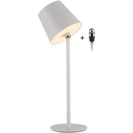 LED настільна лампа SellTec на акумуляторі, USB, біла, диммувана, IP54 для саду, кемпінгу, балкону або тераси