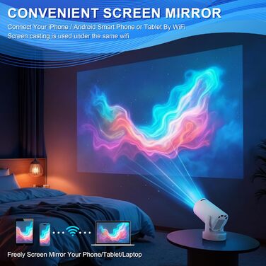 Портативний міні проєктор 4K HY300ultra з Wi-Fi 6, Android 11 та підтримкою HDMI для телефону/ПК/ноутбука/Stick. Full HD 1080P, вбудований динамік