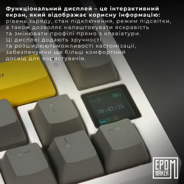 Клавіатура механічна бездротова EPOMAKER AK820 Pro Flying Fish White (AK820-PRO-W-FF)