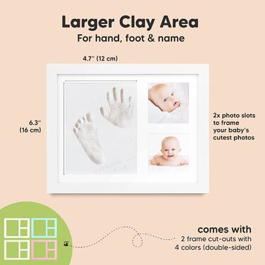 Дитячий набір відбитків рук і стоп-гіпсовий зліпок дитячої руки і стопи для новонароджених-Дитяча рамка для фотографій з відбитками рук-слід