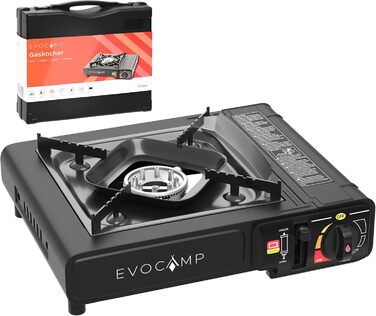 Газовий наметний пальник Gaskocher з П'єзозапалюванням, 1-конфорковий, для картриджів MSF-1a 227g, з кейсом - ідеальний для кемпінгу