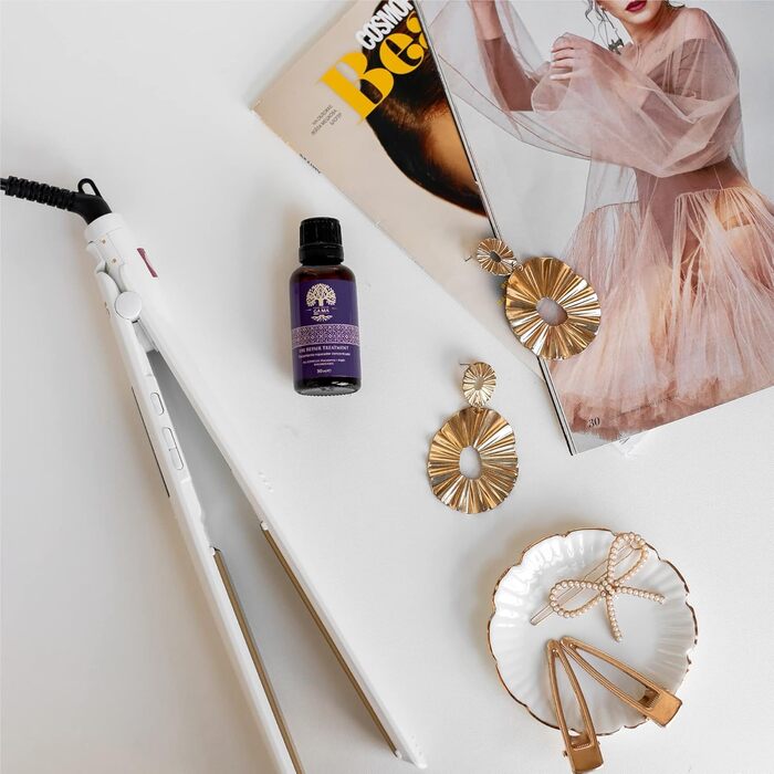 Випрямляч для волосся Gama Italy Professional Elegance Argan з аргановою олією, 150-230°C, білий