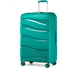 KONO Чемодан середнього розміру 65см з поліпропілену з TSA замком, 65x46x26.5см (Зелений)