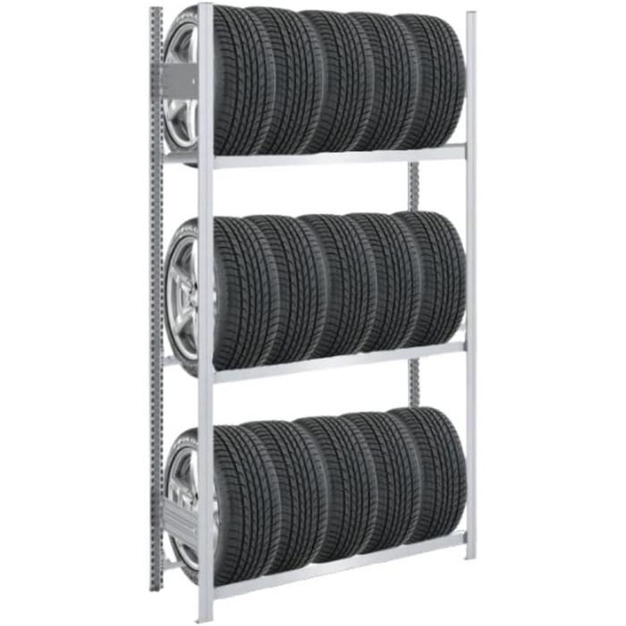 Стійка для шин PROREGAL PROEGAL - 200x106x43 см, 3 яруси, 150 кг навантаження, оцинкована, для гаража