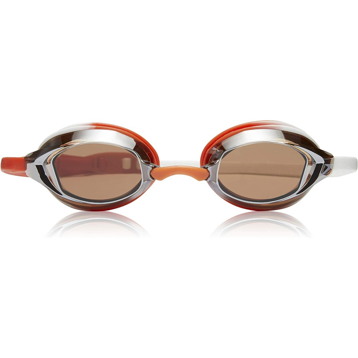 Дзеркальні окуляри Speedo Vanquisher EV, панорамні, антивідблискові, проти запотівання, із захистом від ультрафіолету (дзеркальний білий, помаранчевий/димчастий/сірий)