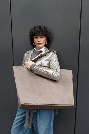 Сумка-шопер Reisenthel Shopper XL – велика, стильна, з водонепроникного матеріалу Herringbone Mokka
