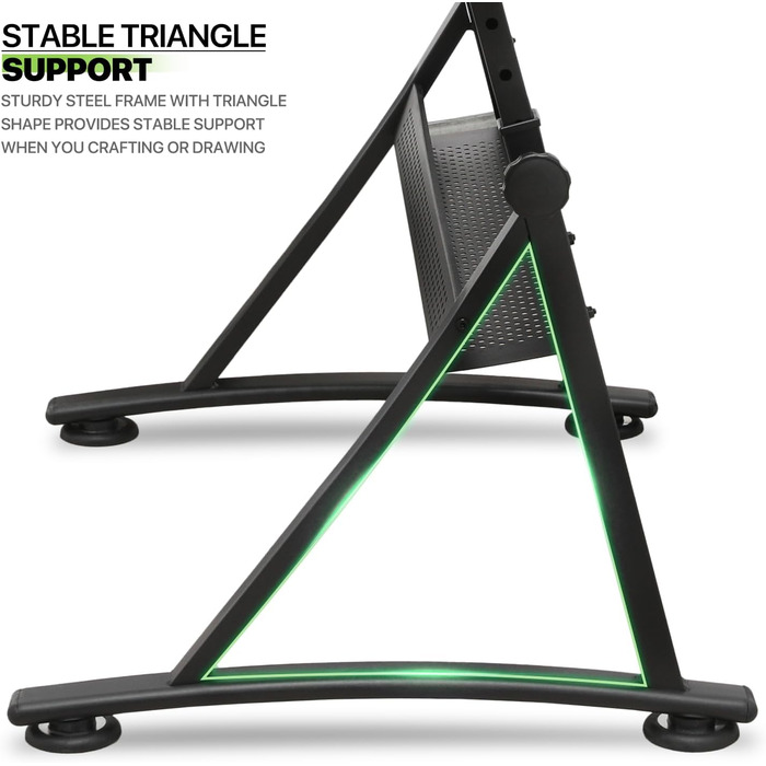 Набір мольбертів Magshion: регульований стіл для художника з нахиленою дерев'яною стільницею, стілець та 2 висувними ящиками для зберігання. Підходить для дому, офісу та школи (білий/чорний)