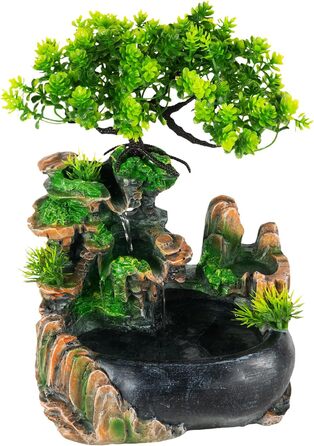 Фонтан для дому | Фонтан-водоспад | Декоративний фонтан для вітальні та офісу | З насосом | 19 x 13 x 28.5 см