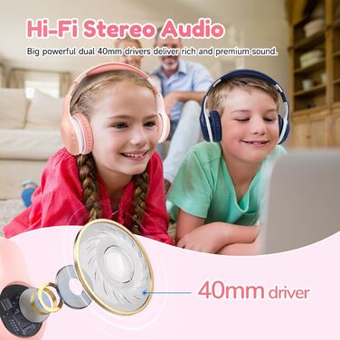 Дитячі навушники EarFun Bluetooth 2 шт. , 85/94 дБ, HiFi звук, HD мікрофон, акумулятор 40 год, складні, з розгалужувачем