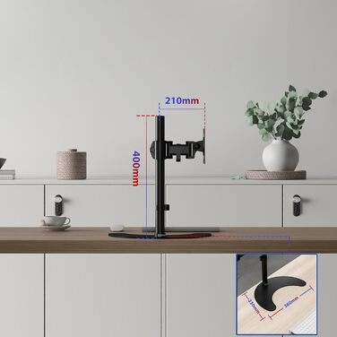 Підставка для двох моніторів Duronic DM35D2 | Регульована, поворотна, настільна, VESA 75/100, чорна