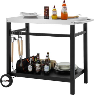 Royal Gourmet Grillwagen: Робочий стіл-гриль для барбекю на відкритому повітрі 85x50 см (нержавіюча сталь)