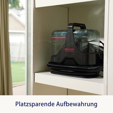 WECLEAN C3: Пилосос для миття підлоги 600W, 18kPa, для килимів, диванів, вікон, дзеркал, автомобілів (чорний/рожевий)