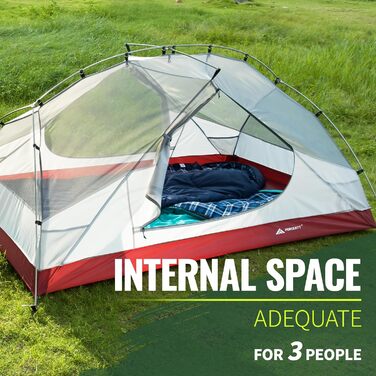 Намет кемпінговий Forceatt 2-3 особи, водонепроникний, вітростійкий, 3-4 сезони, червоний