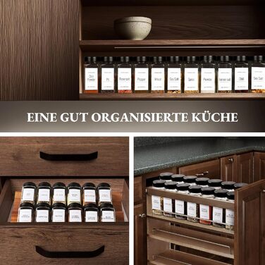 Набір скляних банок для спецій FRIBERG з дозатором, 20 шт. по 120 мл, з нержавіючою кришкою, чорний