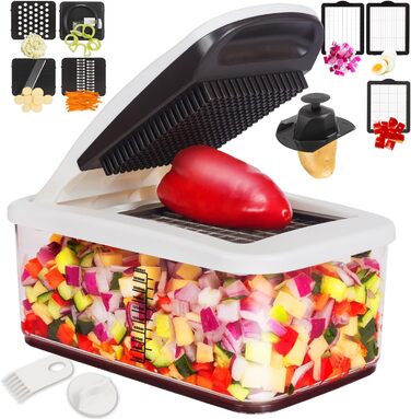 Набір для нарізки овочів RüK 22-в-1: нарізник, шинкувальник, овочечистка, фрукти - для кухні, ABS, великий розмір