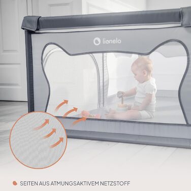 Дитячий манеж Lionelo Willow, 0-48 місяців, 120x180x68 см, сітка, 2 входи на блискавці, бежевий