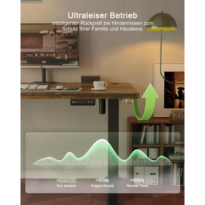 Регульований стіл JUMMICO 80x60 см з USB-роз'ємом: електричний, ергономічний, для офісу та дому