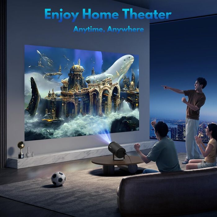 Портативний проєктор Mini Beamer: 1080P, 4K, Android, iOS, WiFi, Bluetooth, 180°