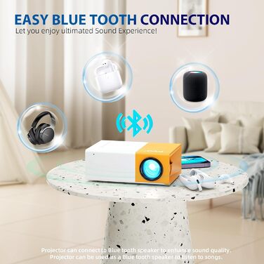 Міні-проектор YG300Pro: Портативний LED-проектор для мультфільмів, кіно та ігор. Підтримка дзеркального відображення з кабелю. Ідеальний подарунок для дітей та для домашнього кінотеатру.