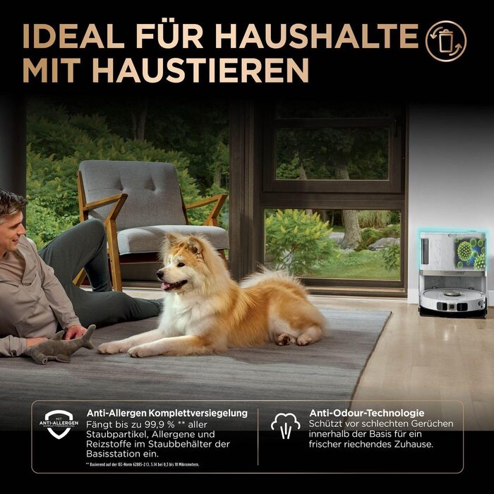 Робот-пилосос Shark PowerDetect 2-в-1 з функцією миття, NeverTouch Pro, 60 днів автономності, самостійне очищення контейнера, 3D та LiDAR навігація, уникнення перешкод NeverStuck, керування через додаток, білий, AV2810ZEEUWH, 4 щітки / Anti-Micro Pads / 2