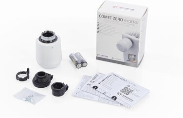 Eurotronic Comet Zero Matter - Радіаторний термостат Matter (Wi-Fi, Alexa, Google, Apple HomeKit, SmartThings), білий