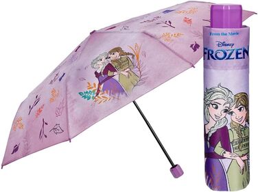 Парасолька PERLETTI Кишенькова парасолька Frozen Little Girl - Disney Frozen 2 Дитяча парасолька з Ельзою Анна Олаф - Подорожі Міні-дитяча парасолька Маленька дитина 7 років - діаметр 91 см (Ельза і Анна)